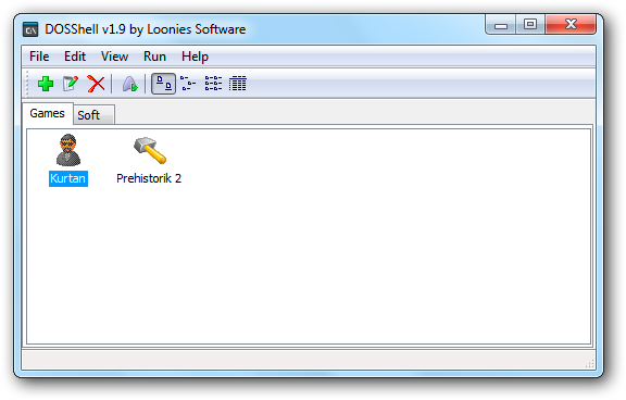 Screenshot of DOSShell's main window